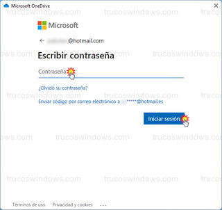 Microsoft OneDrive - Escribir contraseña