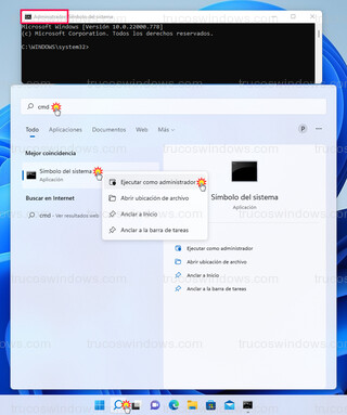 Windows - Ejecutar CMD como administrador en Windows 11