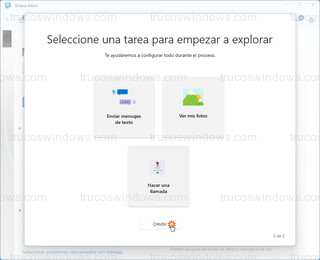 Enlace móvil - Seleccione una tarea para empezar a explorar