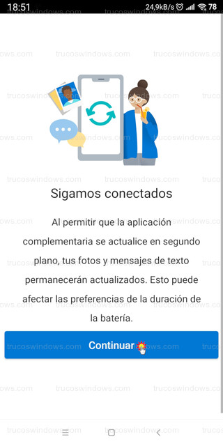 Enlace a Windows - Sigamos conectados, segundo plano