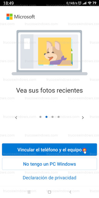 Enlace a Windows - Vincular el teléfono y el equipo