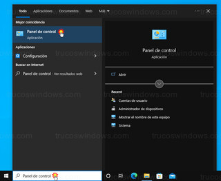 Windows 10 - Panel de control