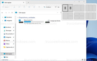 Windows 11 - Snap Layouts - Atajo de teclado para posición dentro del diseño