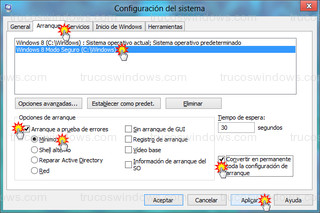 Windows 8 - Arranque (msconfig)