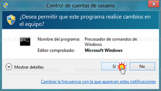 Windows 8 - Control de cuentas de usuario (cmd)