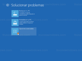 Windows 8 - Opciones avanzadas