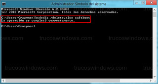 Windows 8 - Quitar arranque por defecto en modo seguro