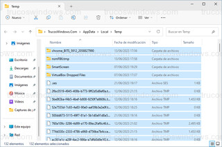 Windows 11 - Explorador de archivos - Carpeta temporal %tmp%