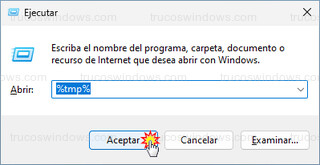 Windows 11 - Ejecutar %tmp%