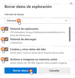 Windows 11 - Limpiar cache del navegador web