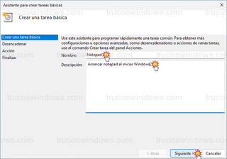 Windows 11 - Programador de tareas - Crear una tarea básica