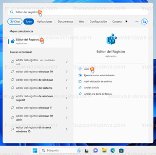 Windows 11 - Editor del registro