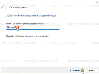 Windows 11 - Crear acceso directo - Nombre del acceso directo