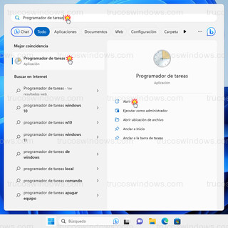Windows 11 - Programador de tareas