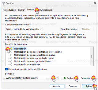 Windows 11 - Cambiar sonido de las notificaciones