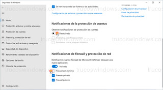Windows 11 - Configurar notificaciones de Seguridad de Windows
