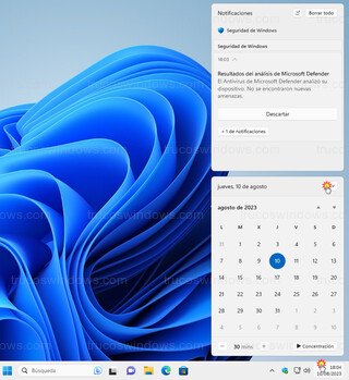 Windows 11 - Notificaciones y calendario