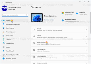 Windows 11 - Sistema > Notificaciones