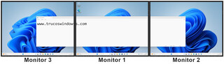 Windows 11 - Ampliar o extender 3 o más pantallas > Tres pantallas