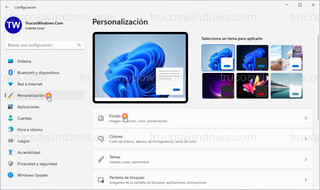 Windows 11 - Personalización > Fondo