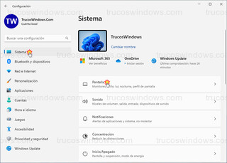Windows 11 - Sistema > Pantalla