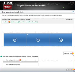 Multipantalla para juegos - Tarjetas gráficas Radeon > Configuración adicional de Radeon