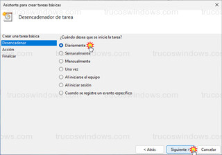 Programador de tareas - Desencadenador de tarea