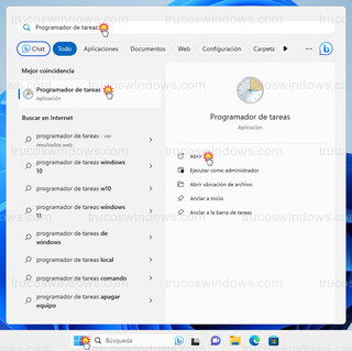 Windows 11 - Programador de tareas
