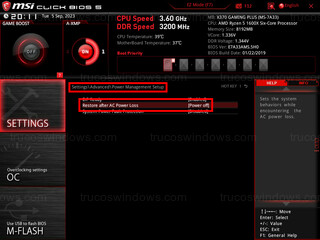 UEFI - Restore after AC power Loss